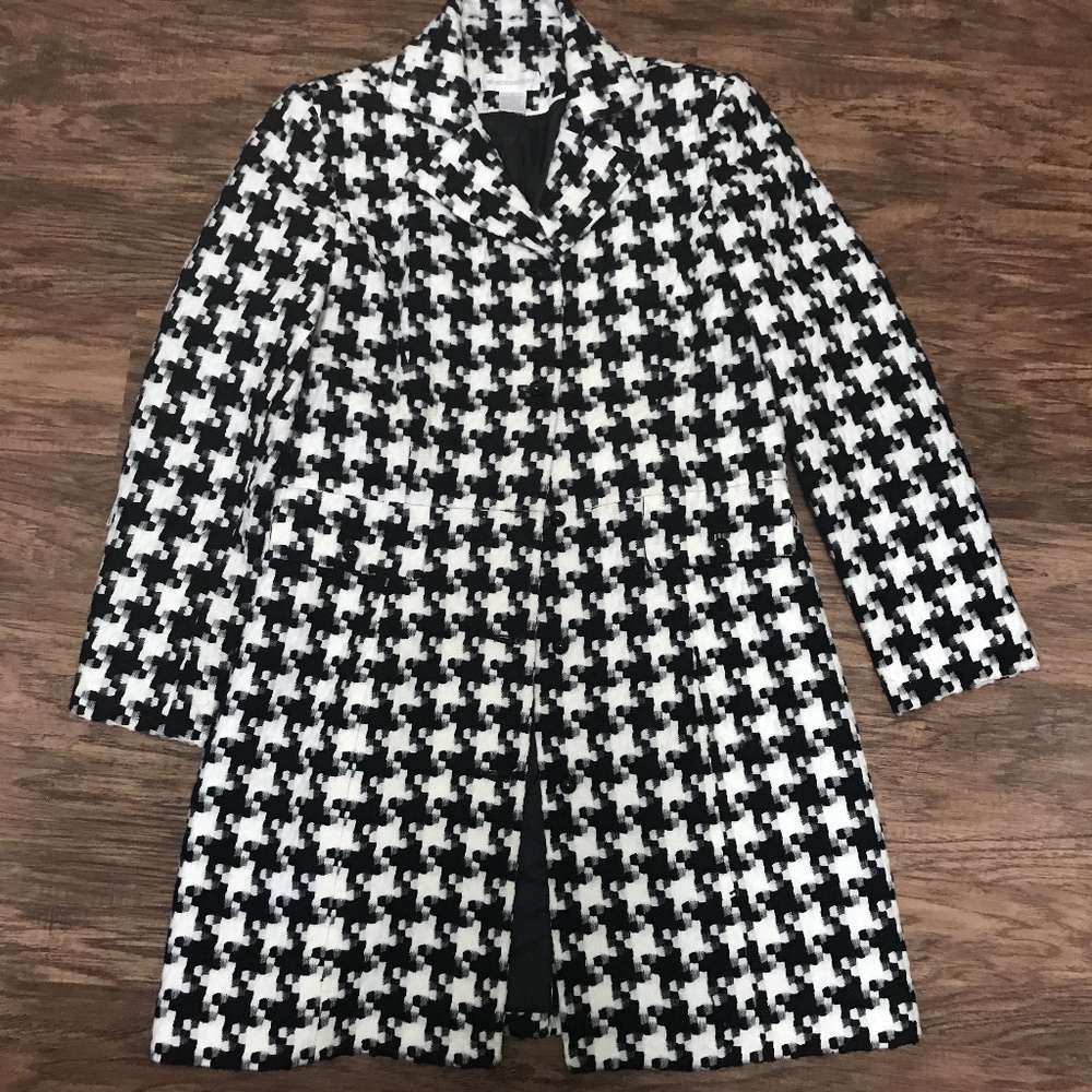 Worthington Houndstooth 3/4 Classic Coat